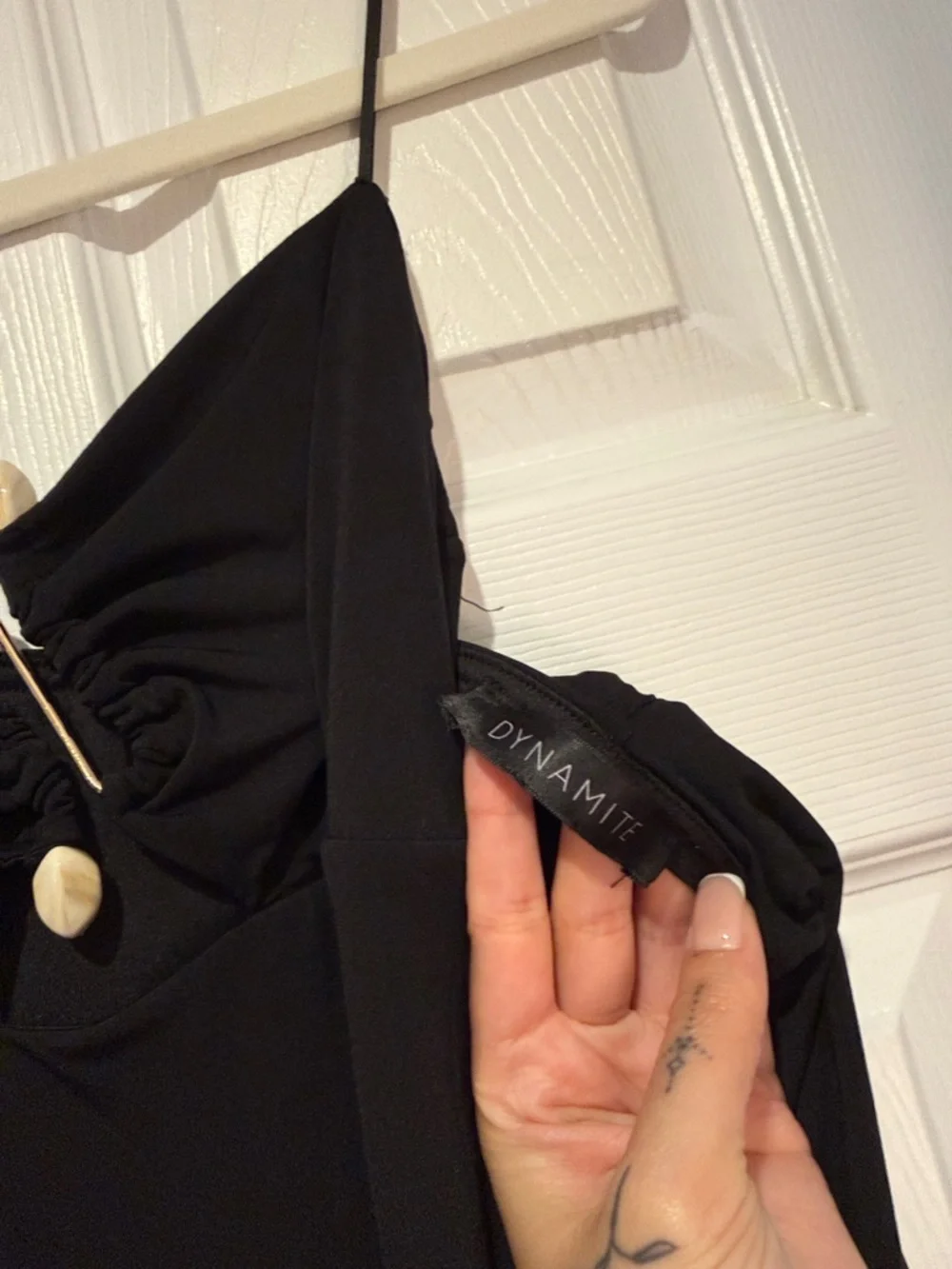 Dynamite Black Spaghetti Strap Maxi Dress - Elegant Evening Slip - Picture 2 of 2